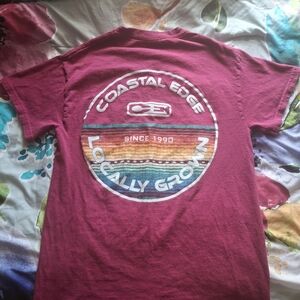 Coastal Edge Maroon Graphic T-Shirt